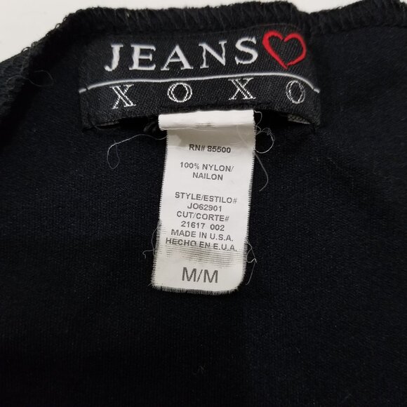 XOXO Brand black shirt with cute cut mesh on shoulder and side, size M - Picture 9 of 9